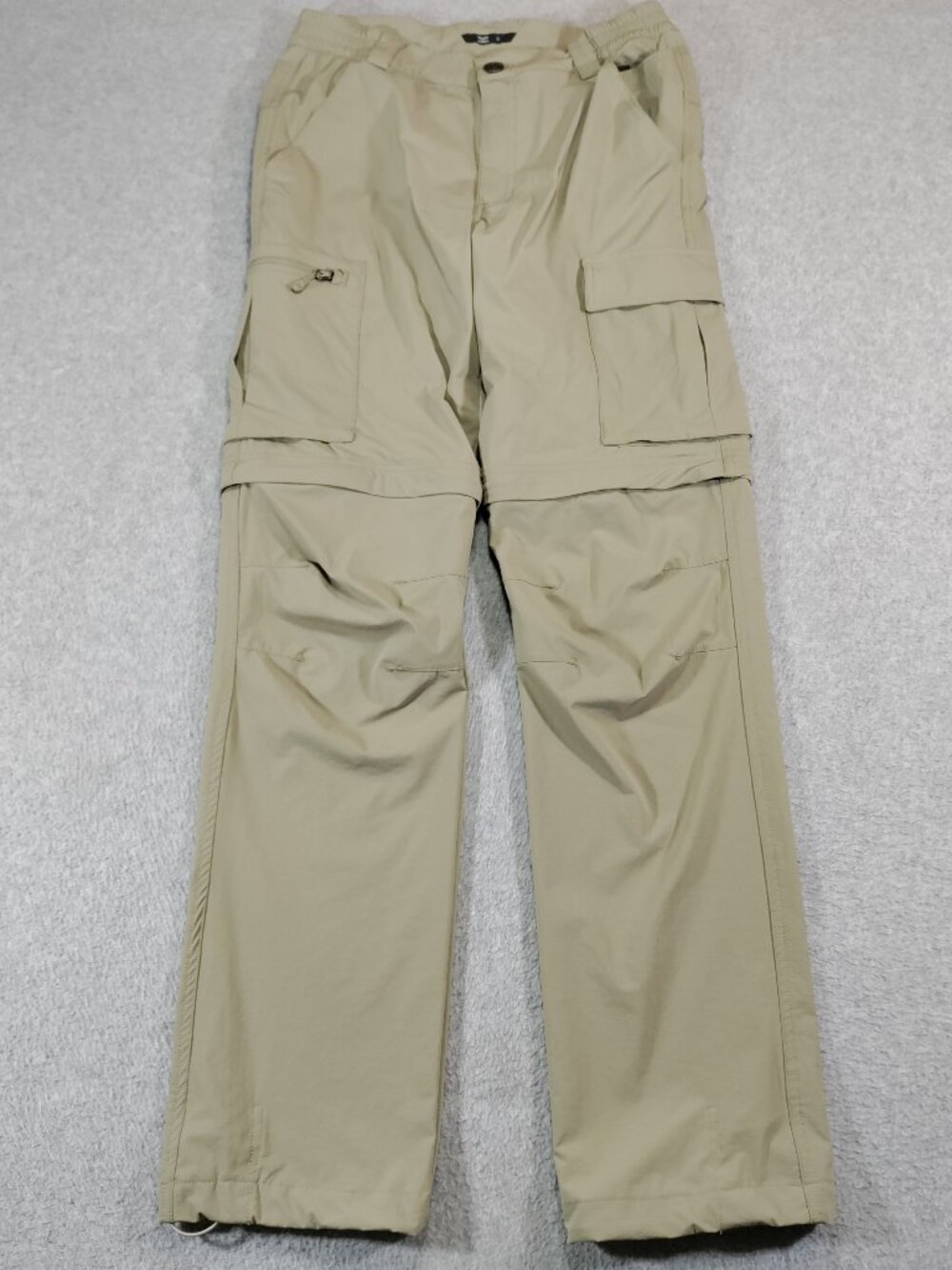 MIER Mens Convertible Zip Off Hiking Cargo Pants Small Beige Quick Dry